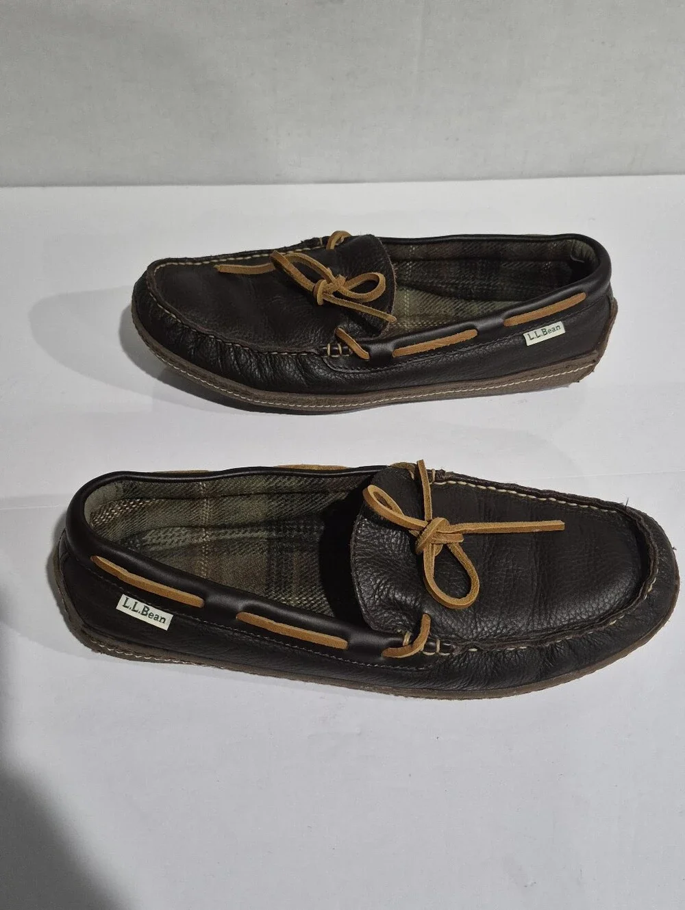 L.L. Bean Men’s Brown Leather Moccasin Driving Loafers Size 11